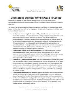 Goal-Setting Exercise: Why Set Goals in College