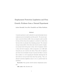 Employment Protection Legislation and Firm Growth