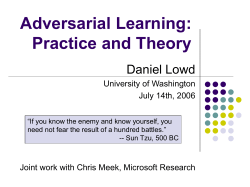 Adversarial Learning