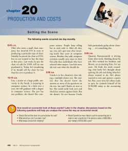 Production and Costs