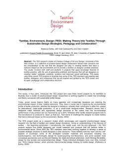 1 `Textiles, Environment, Design (TED): Making Theory Into Textiles