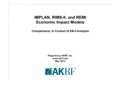 IMPLAN, RIMS-II, and REMI Economic Impact Models