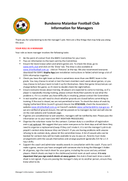 Bundeena Maianbar Football Club Information for Managers