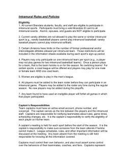 Intramural Rules and Policies