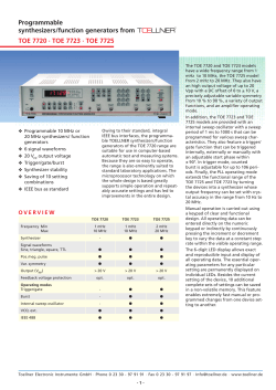 Programmable synthesizers/function generators from TOE 7720