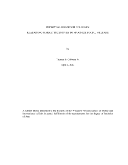 IMPROVING FOR-PROFIT COLLEGES
