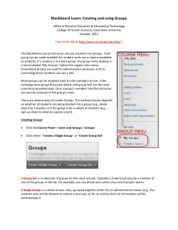 Creating and Using Groups - College of Human Sciences