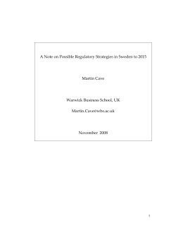 A Note on Possible Regulatory Strategies in Sweden to 2015