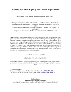 Holiday Non-Price Rigidity and Cost of Adjustment*