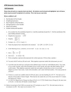 ATM Semester Exam Review Fall