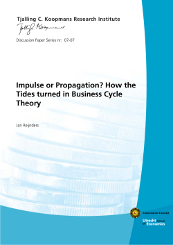 Impulse or Propagation? How the Tides turned in Business Cycle