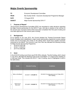 Major Events Sponsorship - Thames