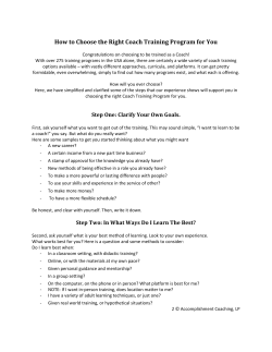 How to Choose the Right Coach Training Program for You