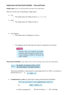 Sample Space and Theoretical Probability &ndash; Notes - ISM