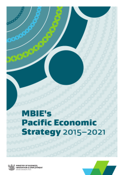 MBIE`s Pacific Economic Strategy 2015&ndash;2021