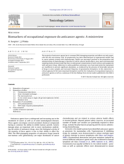 Biomarkers of occupational exposure do anticancer agents: A