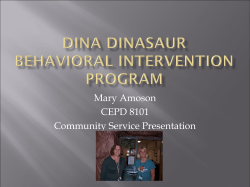 Dina Dinasaur behavioral Intervention program