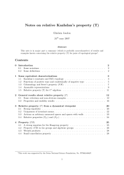 Notes on relative Kazhdan`s property (T)