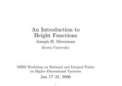 An Introduction to Height Functions