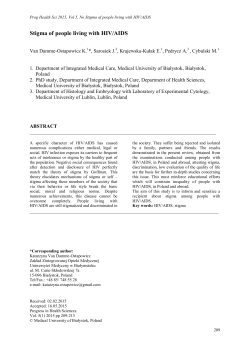 Stigma of people living with HIV/AIDS