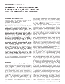 The probability of abnormal preimplantation development can be