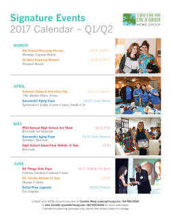 Signature Events 2017 Calendar &ndash; Q1/Q2