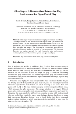 LNCS 8253 - GlowSteps &ndash; A Decentralized