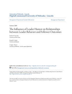The Influence of Leader Humor on Relationships between Leader