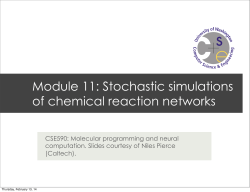 Module 11: Stochastic simulations of chemical reaction networks