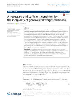 A necessary and sufficient condition for the inequality of