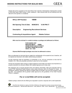 BIDDING INSTRUCTIONS FOR SEALED BIDS 10959 Fax