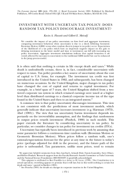 investment with uncertain tax policy: does random tax policy