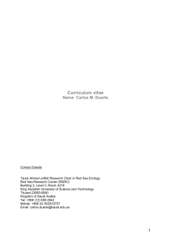 Duarte, CM - Tarek Ahmed Juffali Research Chair in Red Sea Ecology