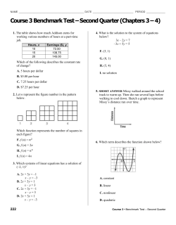 Course 3 Benchmark Test – Second Quarter