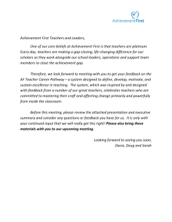 Achievement First Teachers and Leaders, One of our core beliefs at