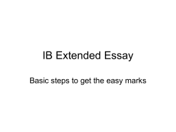 IB Extended Essay