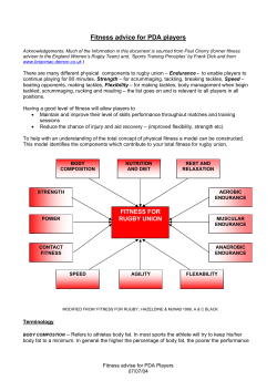 Fitness advise for PDA players