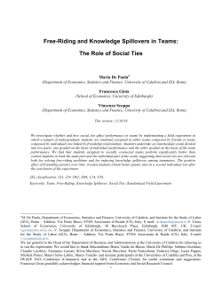 Free-Riding and Knowledge Spillovers in Teams: The Role of Social