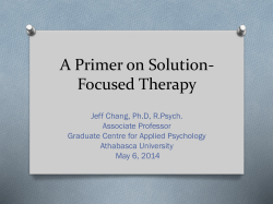 A Primer on Solution-Focused Therapy
