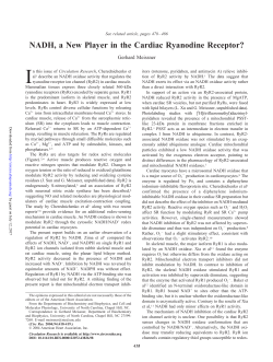 NADH, a New Player in the Cardiac Ryanodine Receptor?