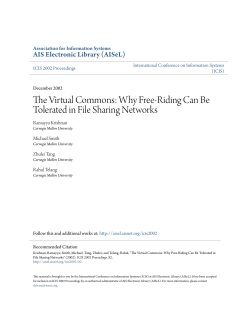 The Virtual Commons: Why Free-Riding Can Be Tolerated in File