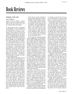 A Review of Models of My Life - Association for the Advancement of