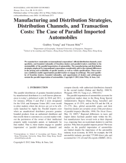 Manufacturing and Distribution Strategies, Distribution Channels