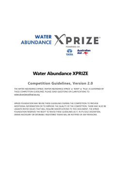 Competition Guidelines - Water Abundance XPRIZE