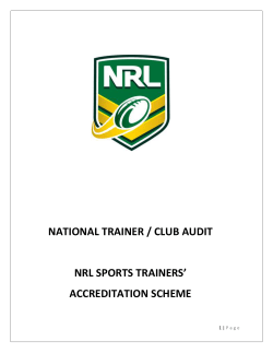 NRL Sports Trainer Club Audit