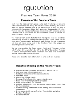 Purpose of the Freshers Team