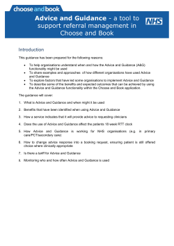 Advice and Guidance - Heart of England NHS Foundation Trust