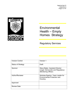 Environmental Health &ndash; Empty Homes Strategy
