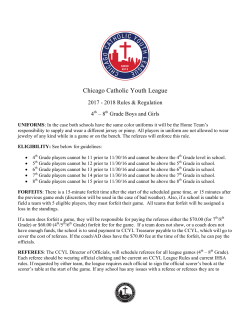CCYL Basketball Rules - Chicago Catholic Youth League