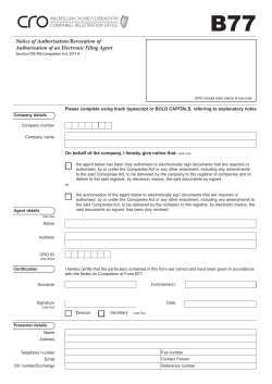 B77 - Notice of authorisation/revocation of authorisation of an